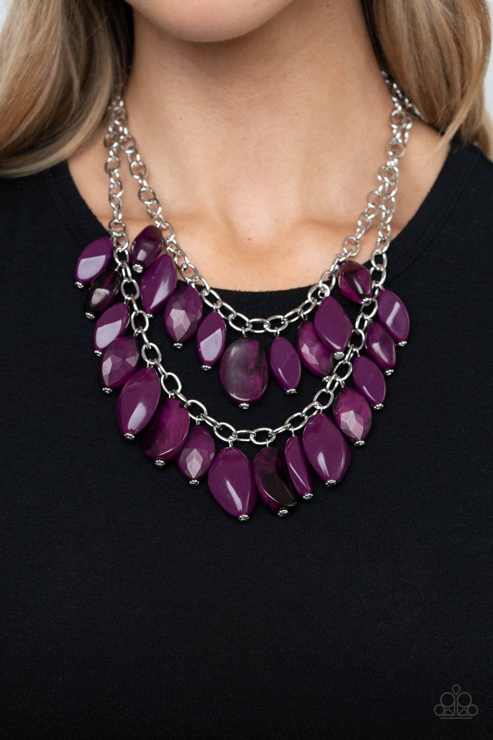 Palm Beach Beauty - Purple Opaque Necklace - Paparazzi Accessories - GlaMarous Titi Jewels