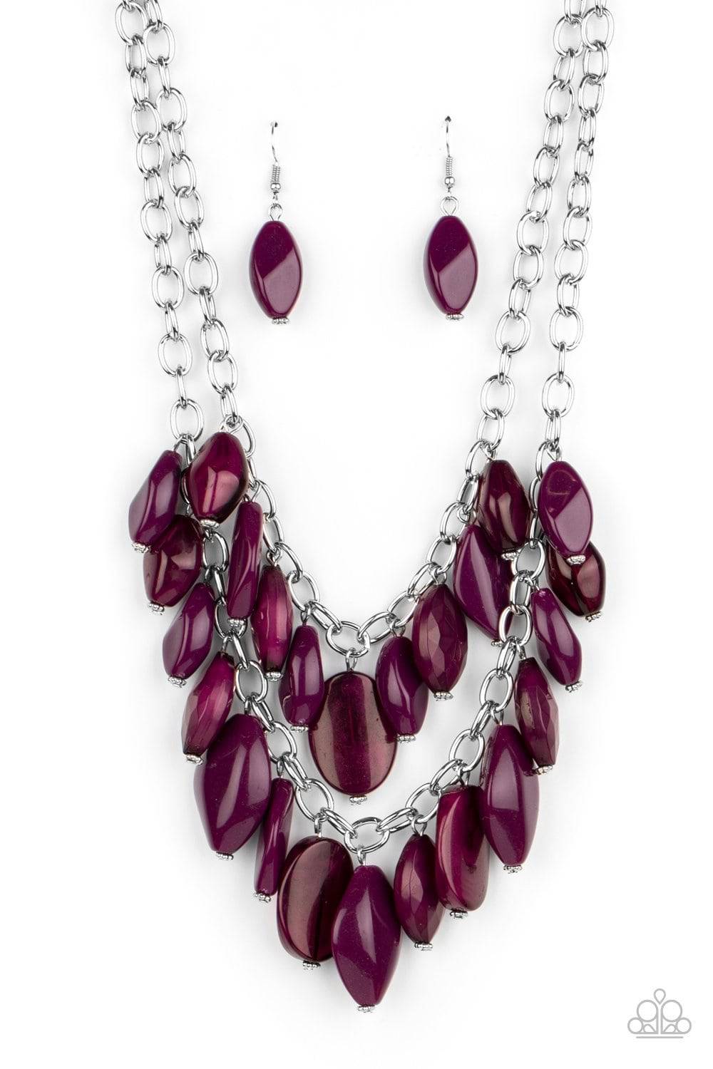 Palm Beach Beauty - Purple Opaque Necklace - Paparazzi Accessories - GlaMarous Titi Jewels