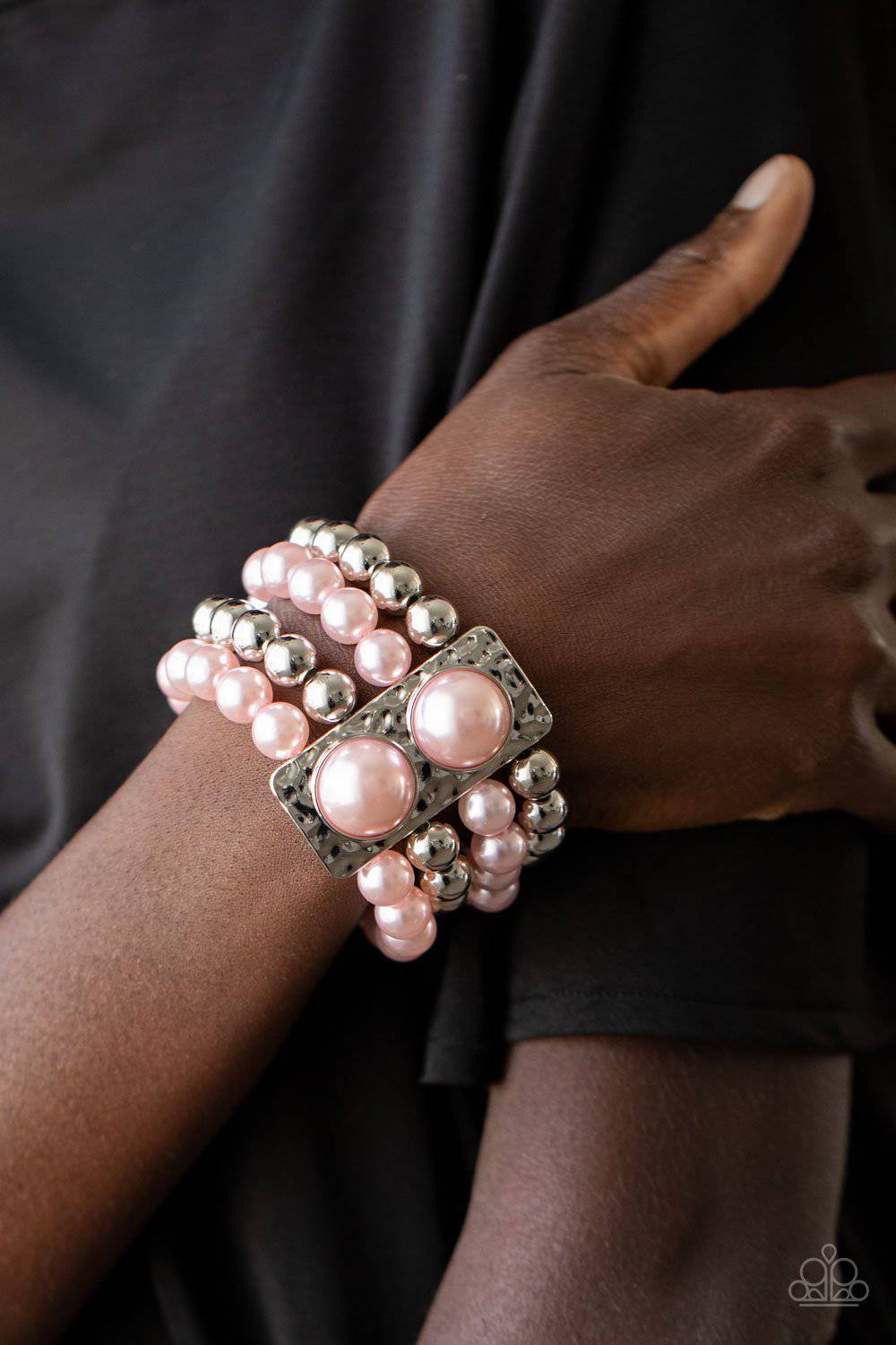 WEALTH-Conscious - Pink Pearl Bead Stretchy Bracelet - Paparazzi Accessories - GlaMarous Titi Jewels