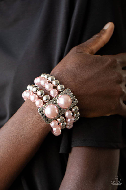 WEALTH-Conscious - Pink Pearl Bead Stretchy Bracelet - Paparazzi Accessories - GlaMarous Titi Jewels