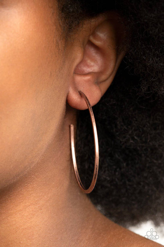 Cool Curves - Copper Hoop Earrings - Paparazzi Accessories - GlaMarous Titi Jewels