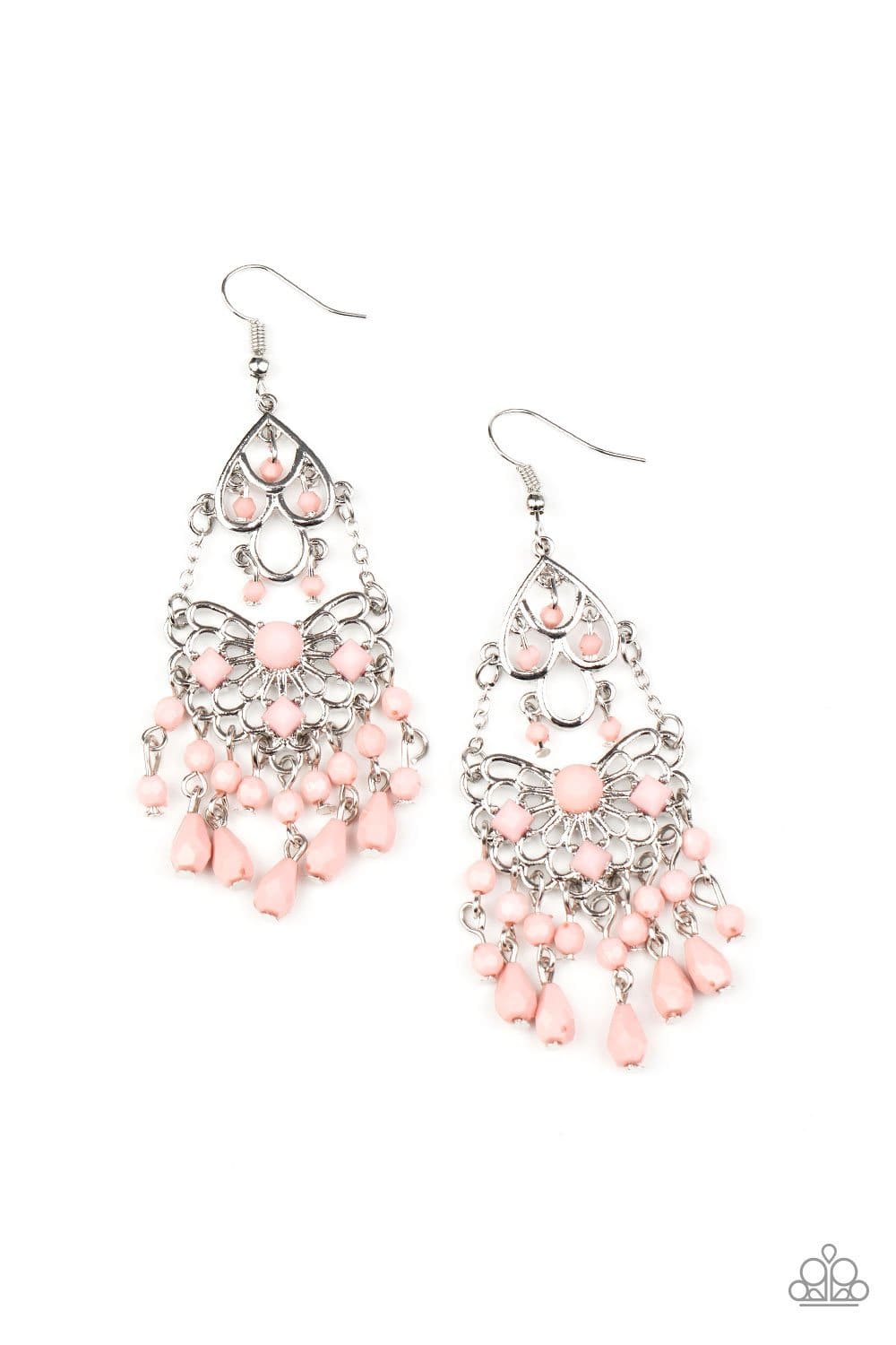 Glass Slipper Glamour - Pink Bead Earrings - Paparazzi Accessories - GlaMarous Titi Jewels