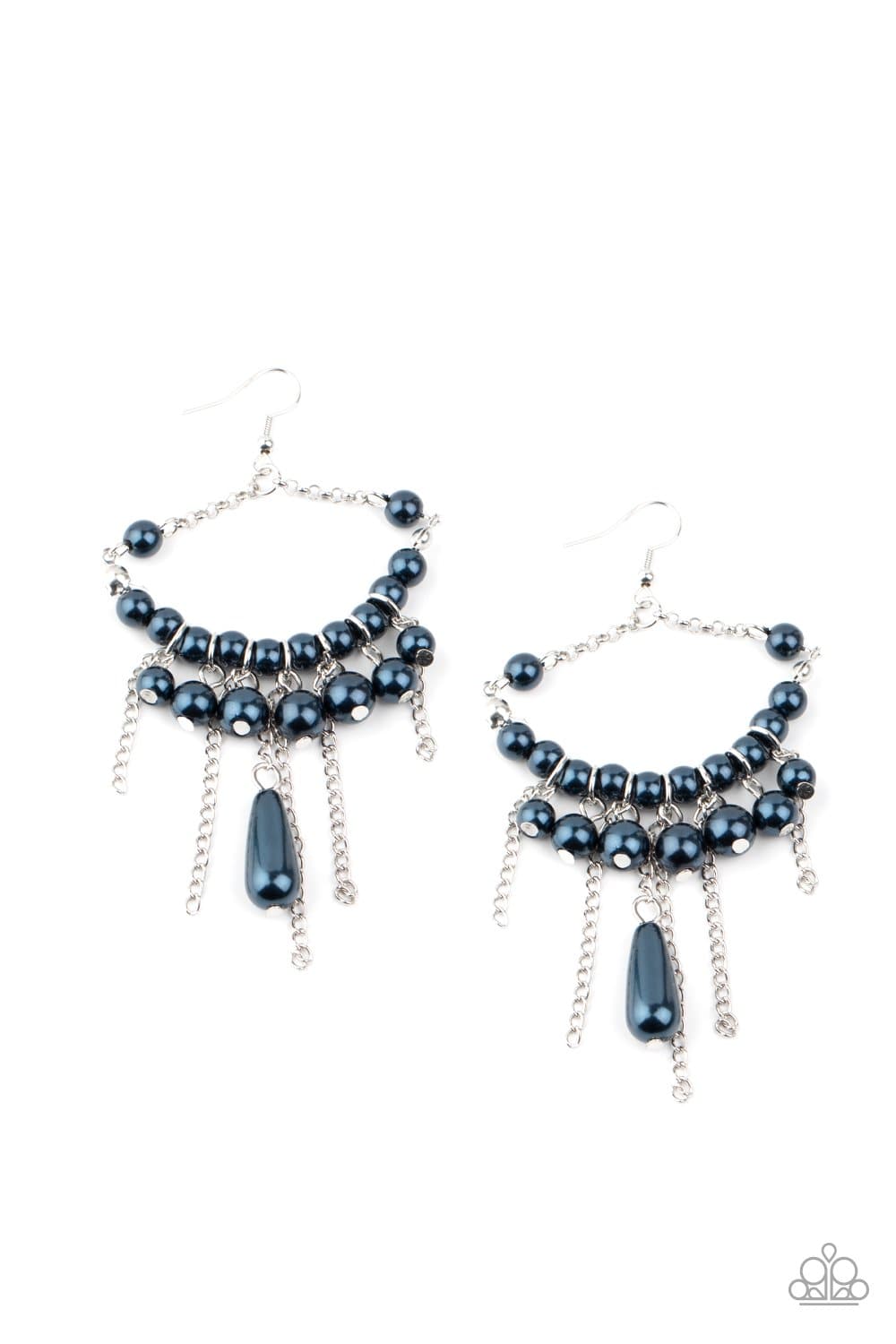 Party Planner Posh - Blue Pearly Bead Earrings  - Paparazzi Accessories - GlaMarous Titi Jewels