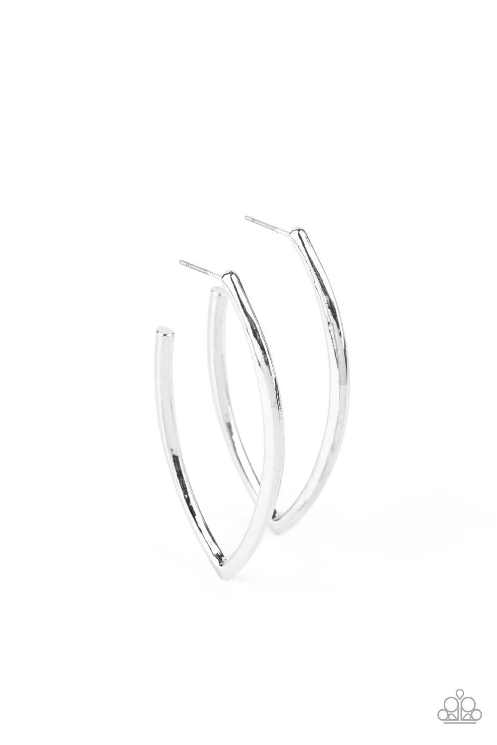 Point-Blank Beautiful - Silver Hoop Earrings - Paparazzi Accessories - GlaMarous Titi Jewels