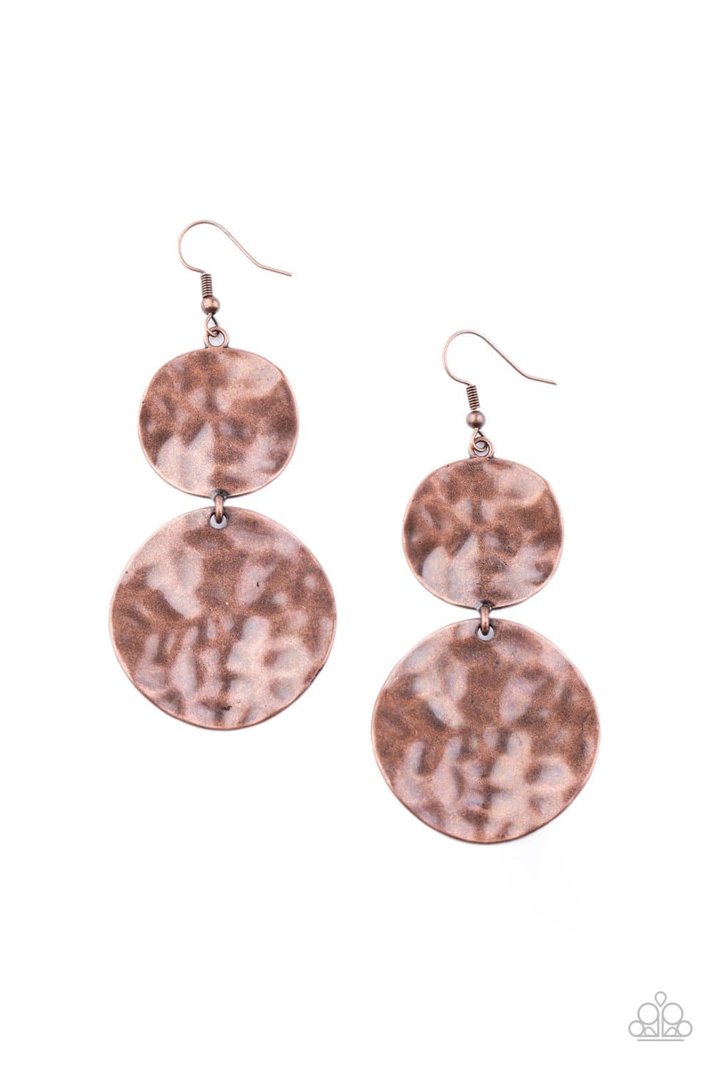 HARDWARE-Headed - Copper Discs Earrings - Paparazzi Accessories - GlaMarous Titi Jewels