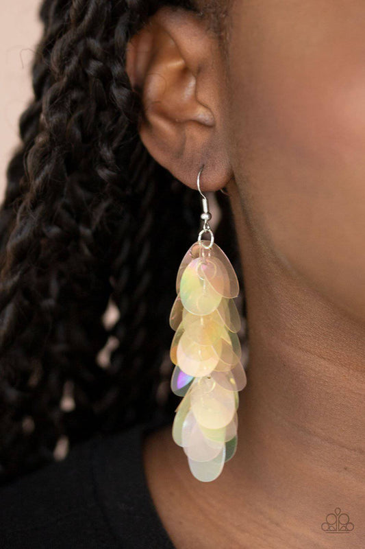Stellar In Sequins - Multi Iridescent Shimmer Sequins Earrings - Paparazzi - GlaMarous Titi Jewels