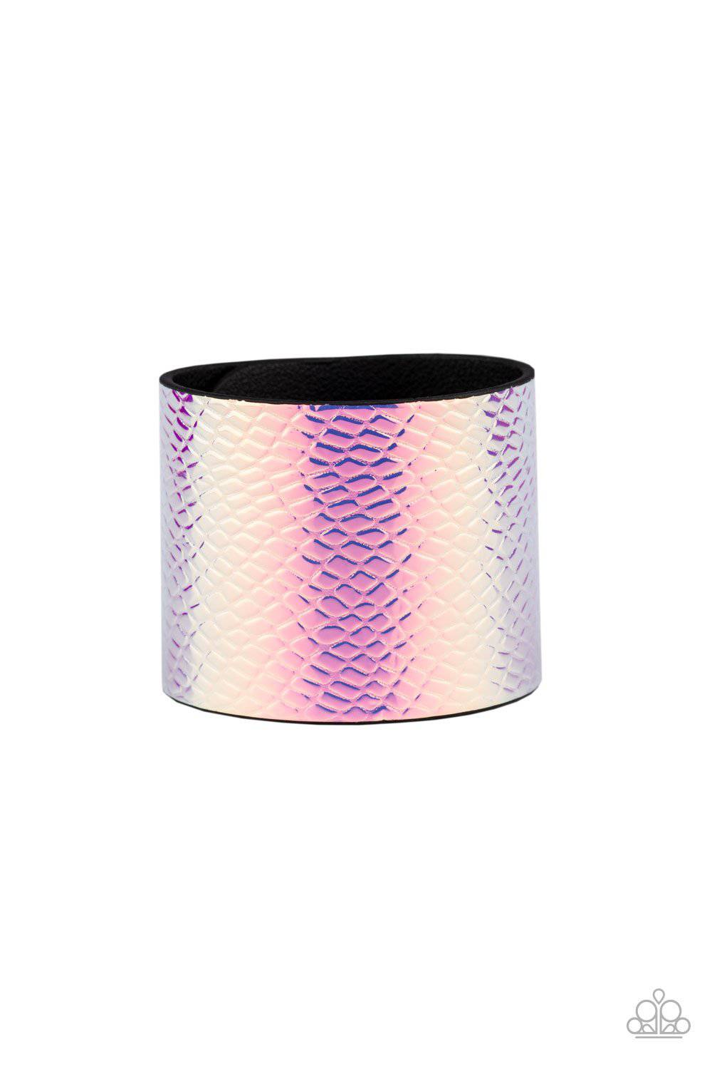 Cosmic Zoo - Multi Iridescent Crocodile Print Leather Bracelet - Paparazzi Accessories - GlaMarous Titi Jewels