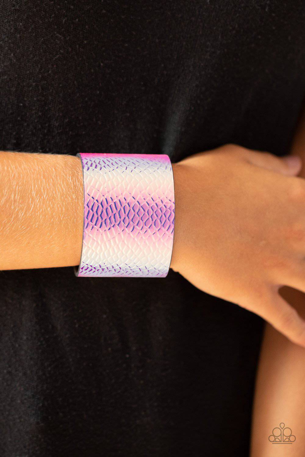 Cosmic Zoo - Multi Iridescent Crocodile Print Leather Bracelet - Paparazzi Accessories - GlaMarous Titi Jewels