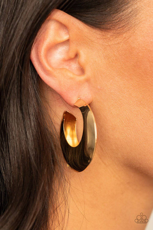 Chic CRESCENTO - Gold Crescent Hoop Earrings - Paparazzi Accessories - GlaMarous Titi Jewels