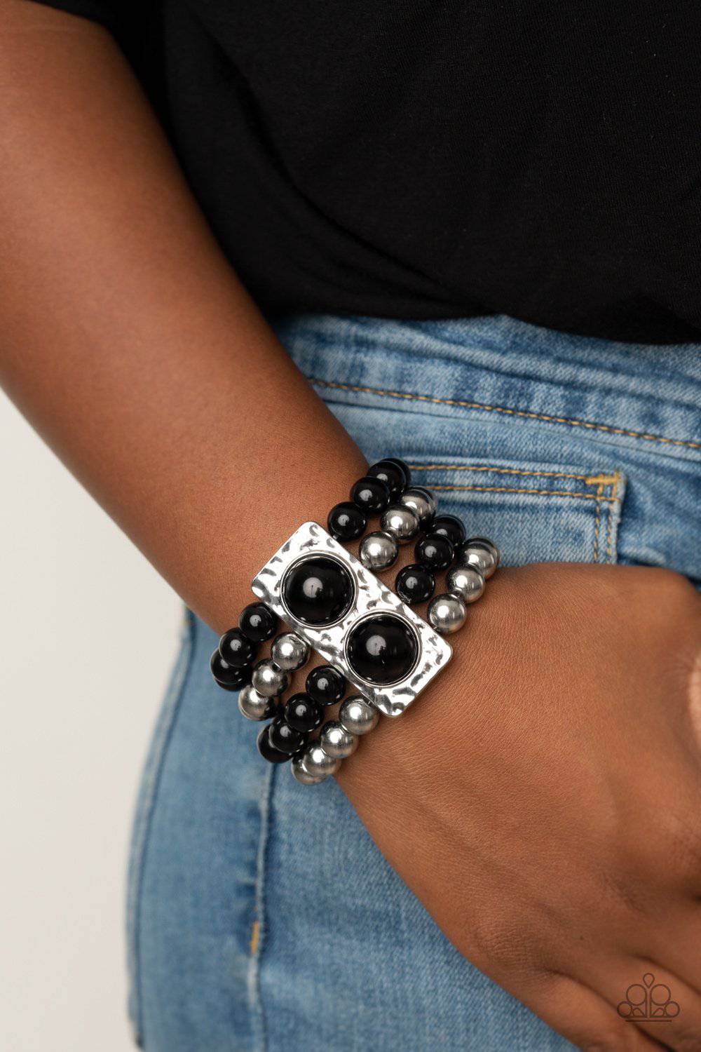 WEALTH-Conscious - Black Bead Stretchy Bracelet - Paparazzi Accessories - GlaMarous Titi Jewels