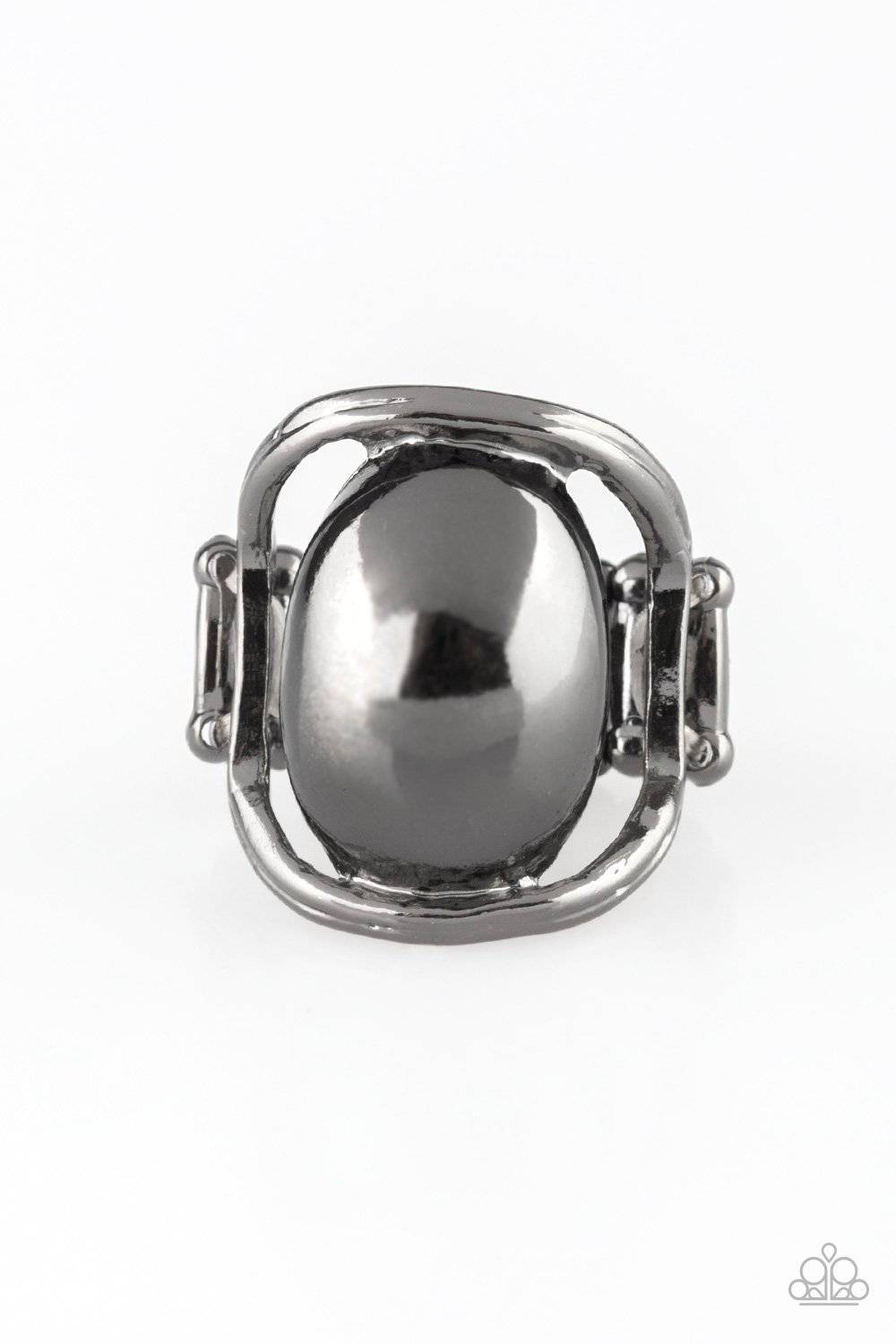 All Shine, All The Time - Black Gunmetal Ring - Paparazzi Accessories - GlaMarous Titi Jewels