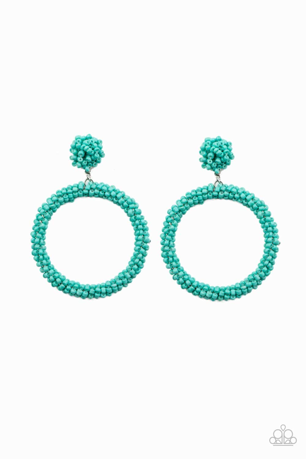 Be All You Can BEAD - Blue Turquoise Seed Bead Earrings - Paparazzi Accessories - GlaMarous Titi Jewels