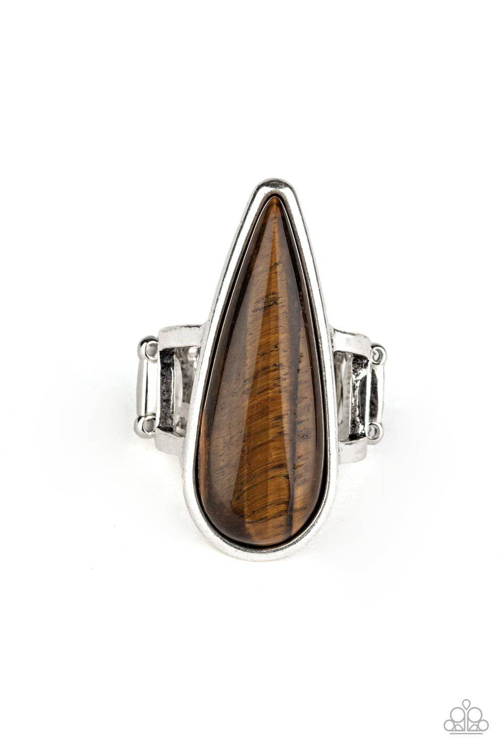 Spiritual Awakening - Brown Tiger's Eye Stone Ring- Paparazzi Accessories - GlaMarous Titi Jewels