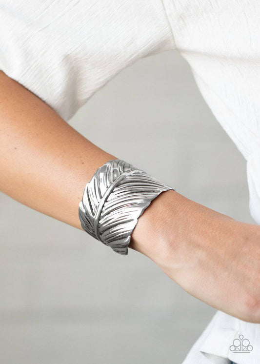 Where Theres a QUILL, Theres a Way - Silver Cuff Bracelet - Paparazzi Accessories - GlaMarous Titi Jewels