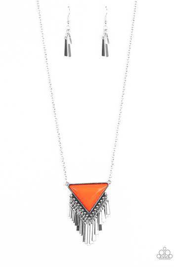 Badlands Bonanza - Orange Amberglow Necklace - Paparazzi Accessories - GlaMarous Titi Jewels