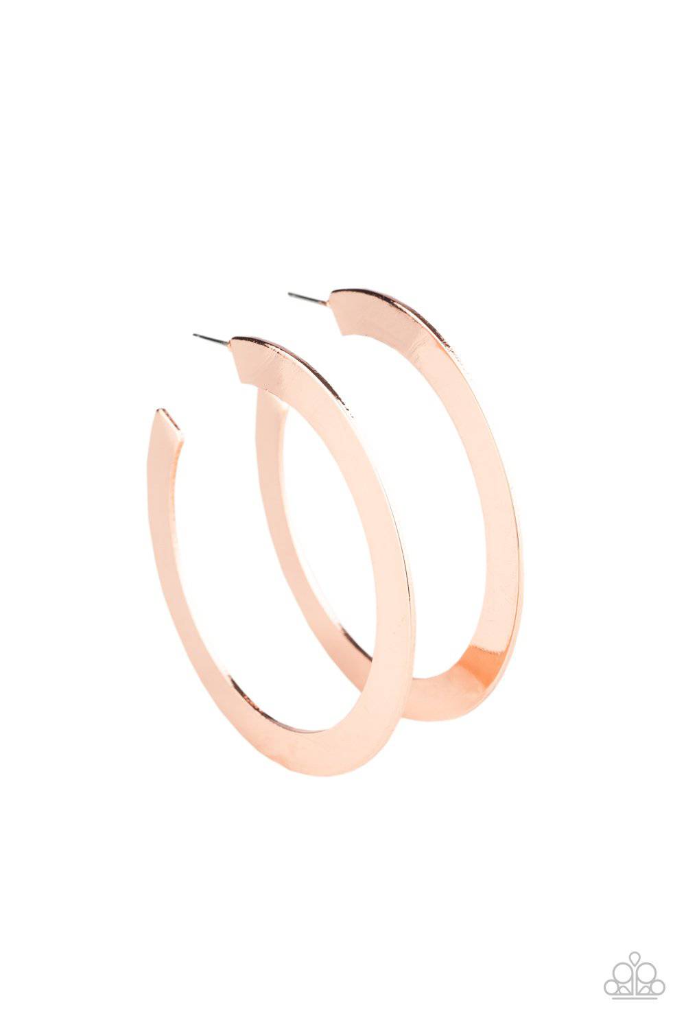 The Inside Track - Copper Hoop Earrings - Paparazzi Accessories - GlaMarous Titi Jewels