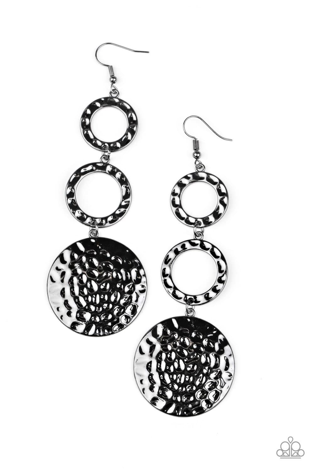 Blooming Baubles - Black Gunmetal Disc Earrings - Paparazzi Accessories - GlaMarous Titi Jewels