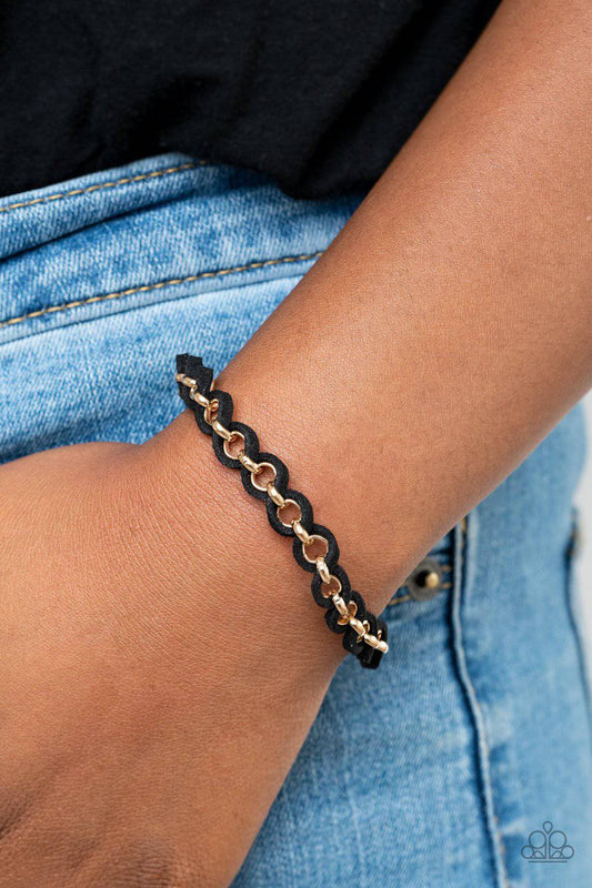 SUEDE Side to Side - Black Suede Bracelet - Paparazzi Accessories - GlaMarous Titi Jewels