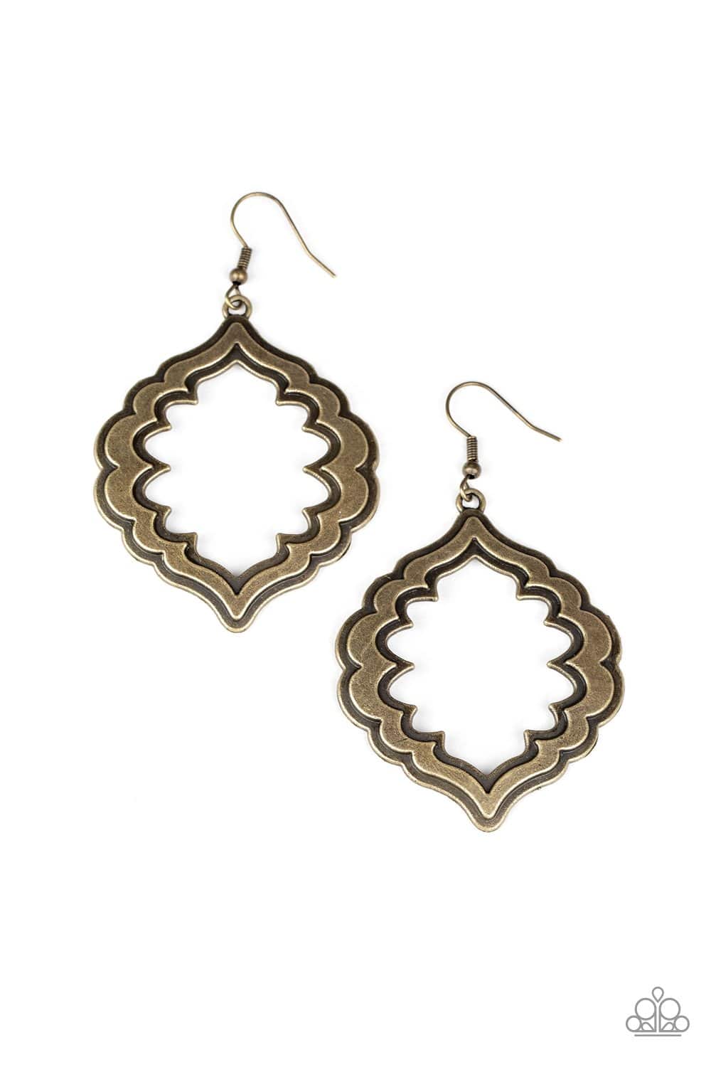 Taj Mahal Majesty - Brass Earrings - Paparazzi Accessories - GlaMarous Titi Jewels