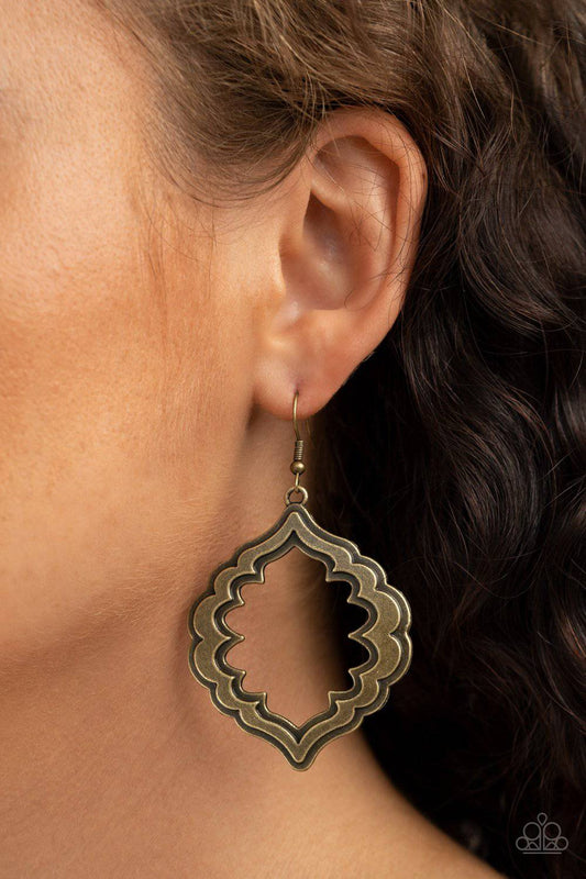 Taj Mahal Majesty - Brass Earrings - Paparazzi Accessories - GlaMarous Titi Jewels