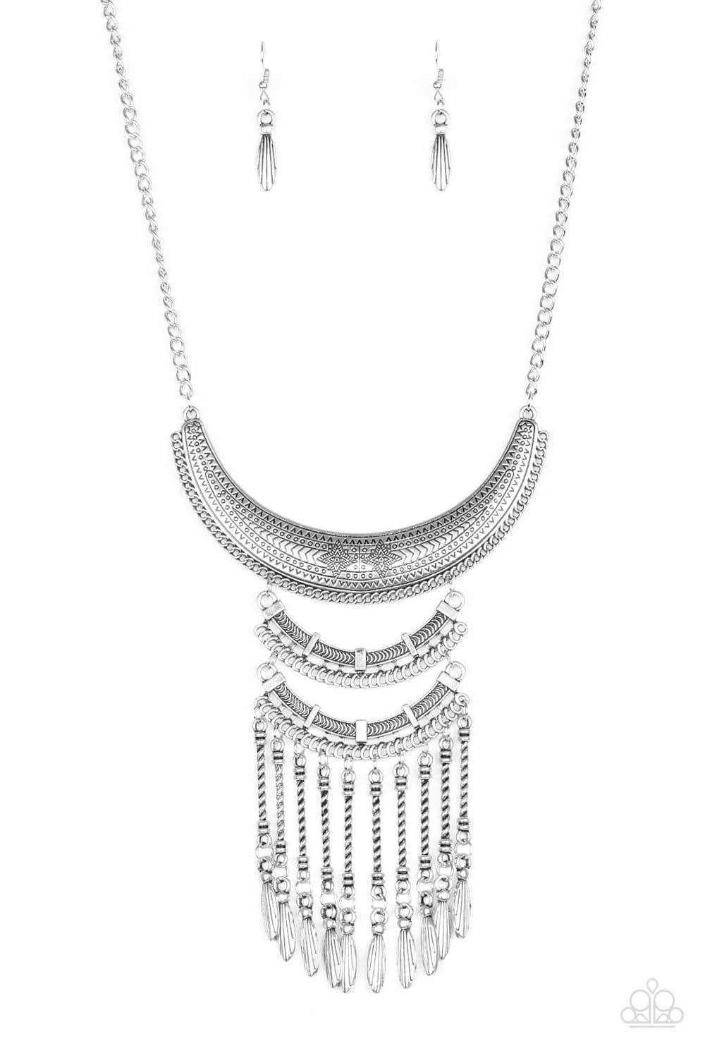 Eastern Empress - Silver Tribal Necklace - Paparazzi Accessories - GlaMarous Titi Jewels