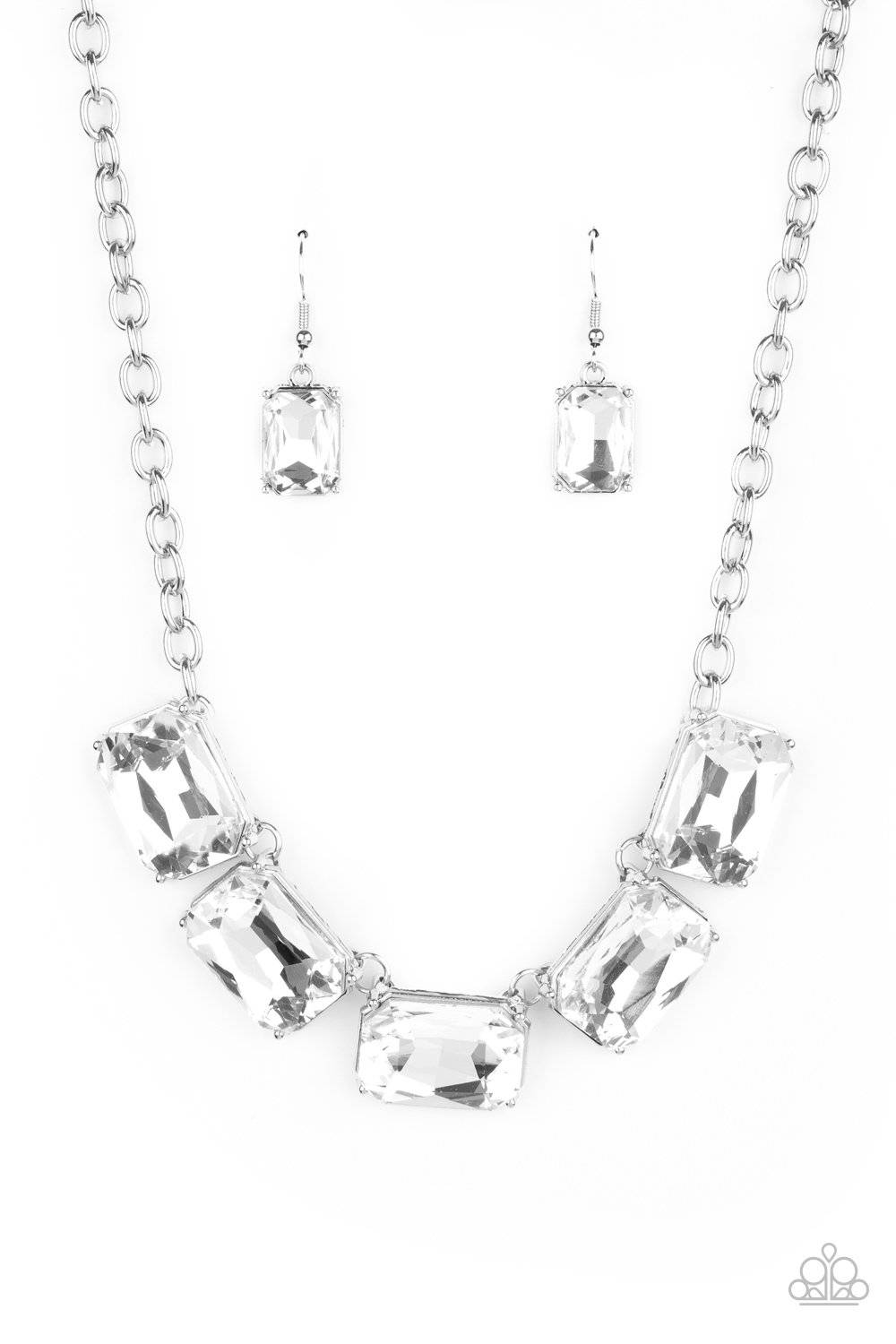 Deep Freeze Diva - White Rhinestone Necklace - Paparazzi Accessories - GlaMarous Titi Jewels