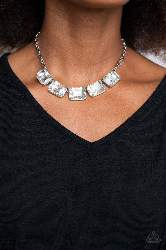 Deep Freeze Diva - White Rhinestone Necklace - Paparazzi Accessories - GlaMarous Titi Jewels