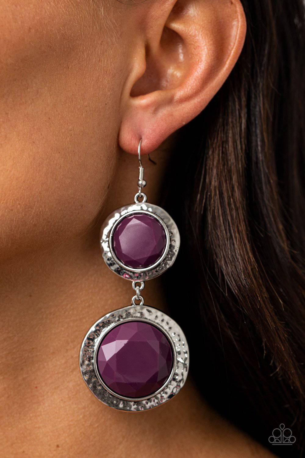 Thrift Shop Stop - Magenta Purple Bead Earrings - Paparazzi Accessories - GlaMarous Titi Jewels