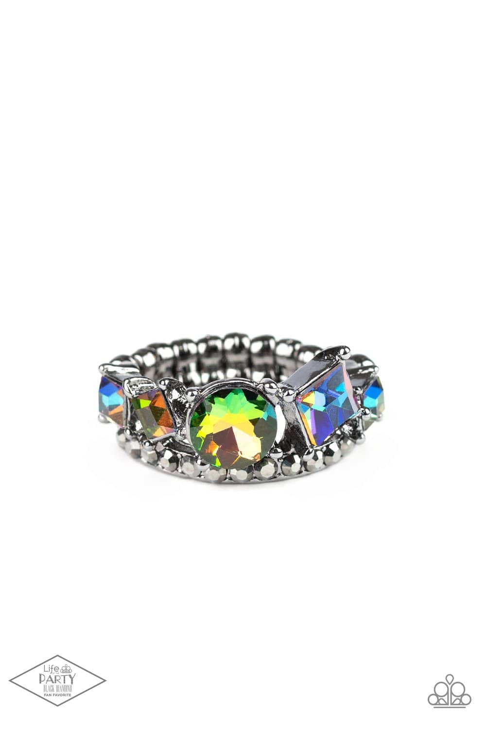 Champion Couture - Multi Iridescent Rhinestone Ring - Paparazzi Accessories - GlaMarous Titi Jewels