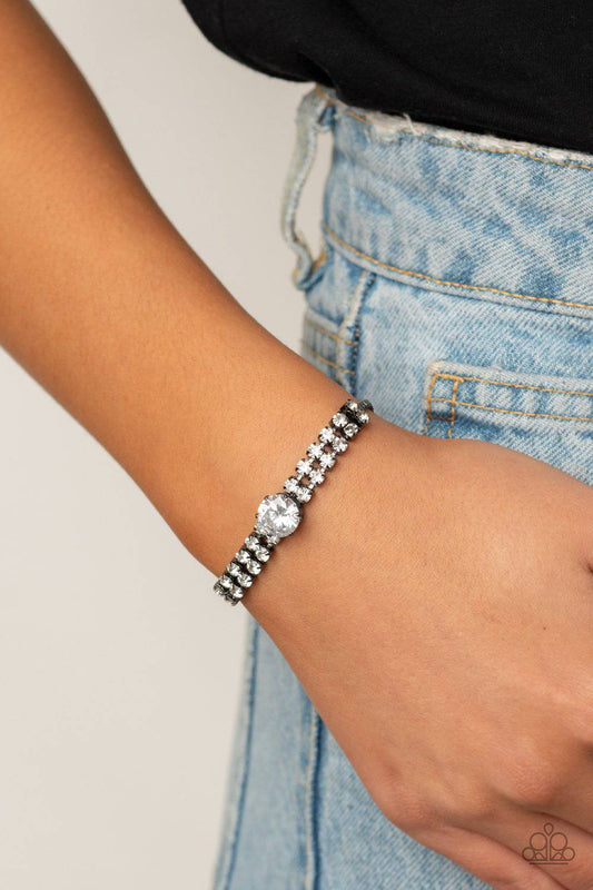 Gorgeously Glitzy - Black Rhinestone Bracelet - Paparazzi Accessories - GlaMarous Titi Jewels