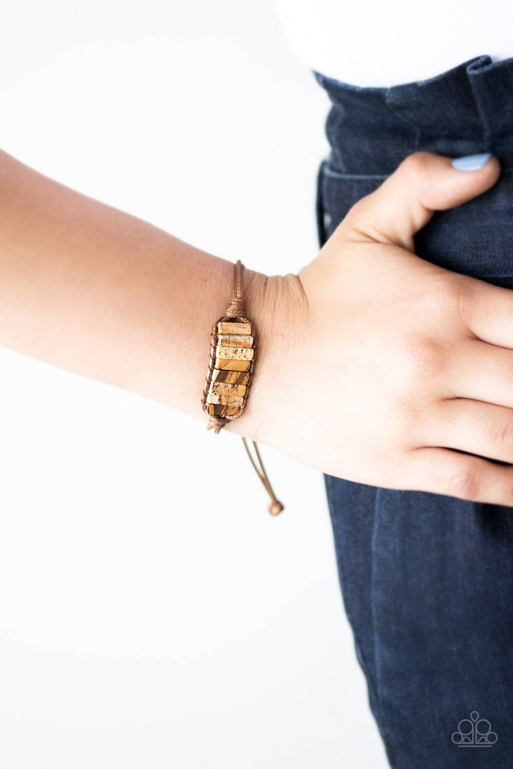 Canyon Warrior - Brown Natural Stones Bracelet - Paparazzi Accessories - GlaMarous Titi Jewels