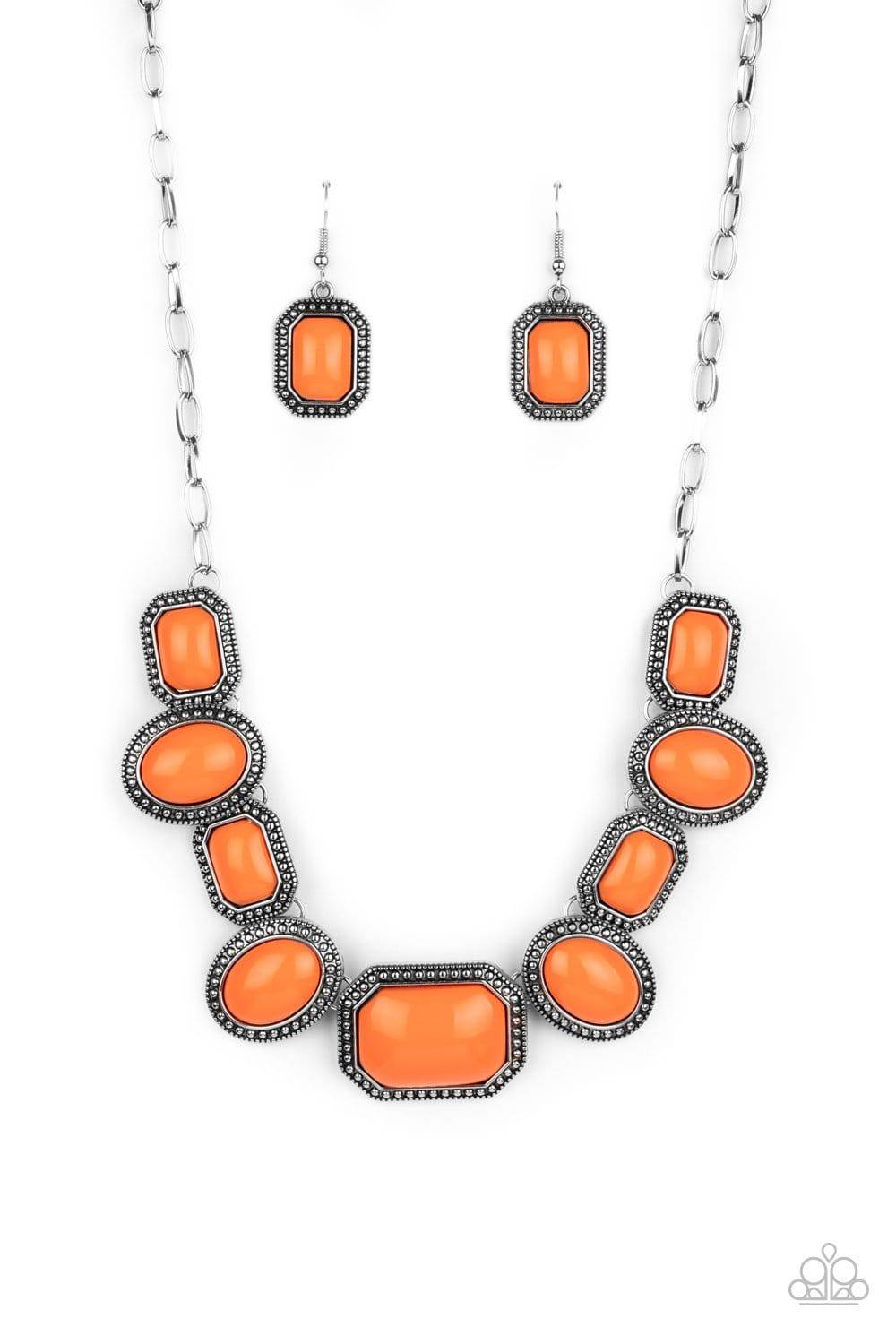 Lets Get Loud - Orange Bead Necklace - Paparazzi Accessories - GlaMarous Titi Jewels