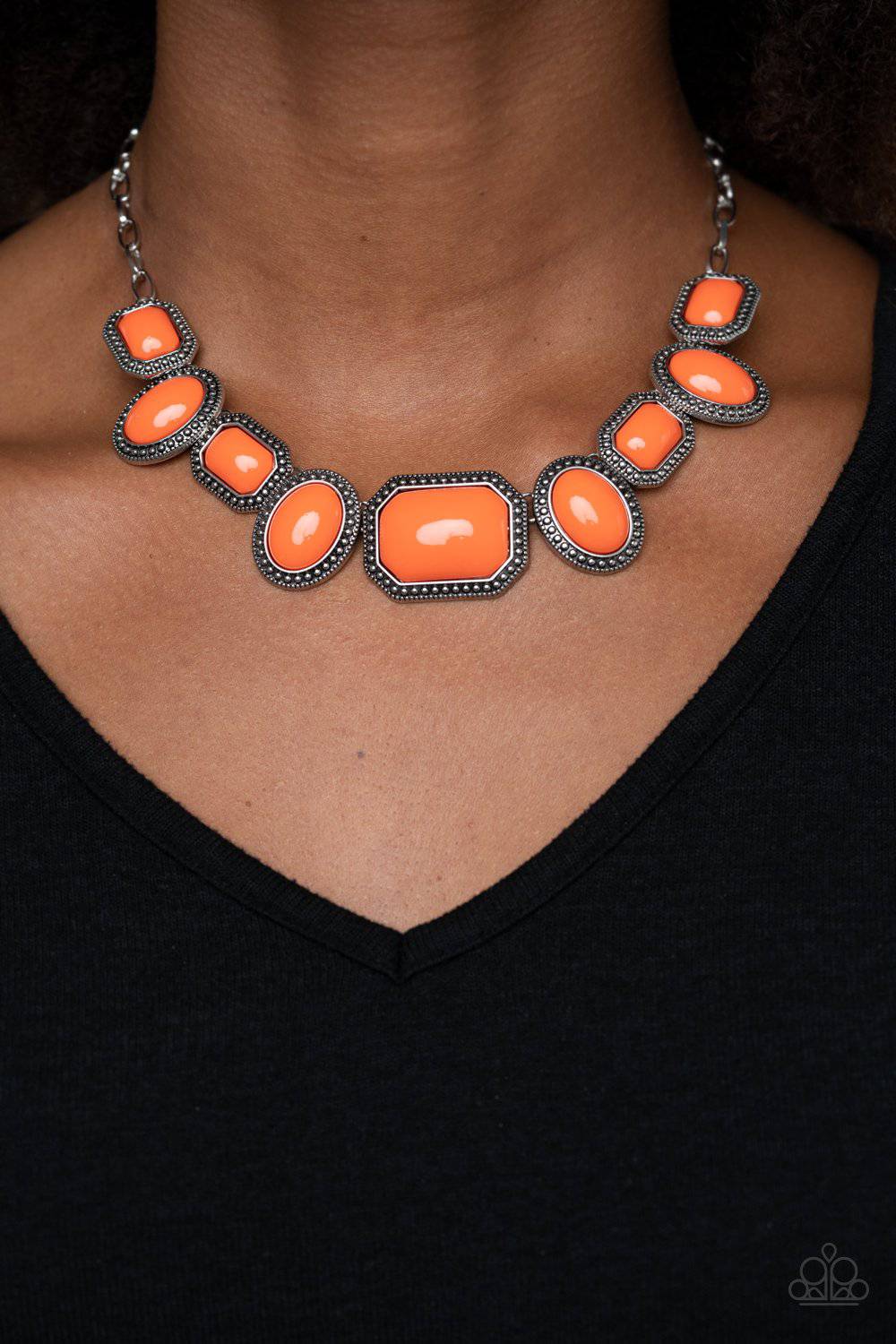 Lets Get Loud - Orange Bead Necklace - Paparazzi Accessories - GlaMarous Titi Jewels