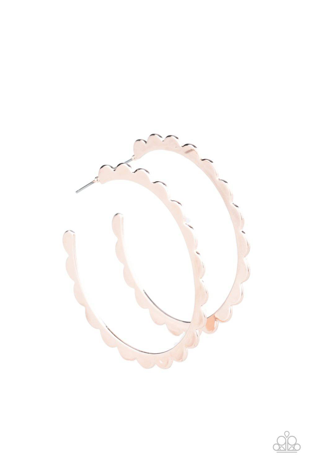 Radiant Ridges - Rose Gold Hoop Earrings - Paparazzi Accessories - GlaMarous Titi Jewels