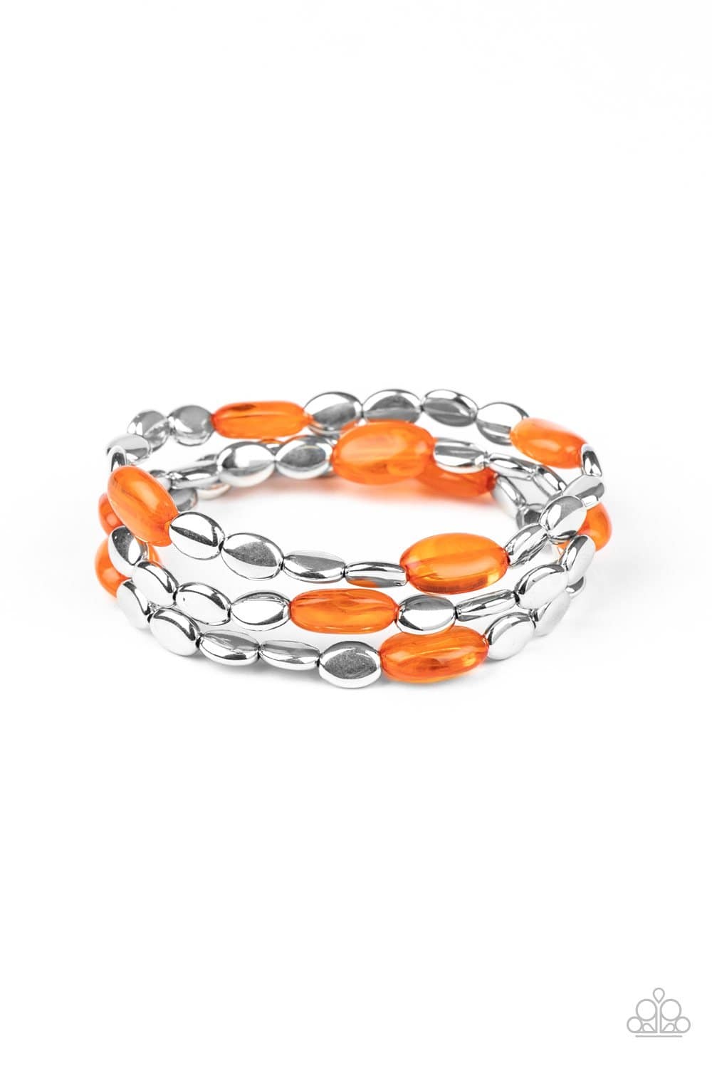 Sorry to Burst Your BAUBLE - Orange Beads Stretchy Bracelet - Paparazzi Accessories - GlaMarous Titi Jewels