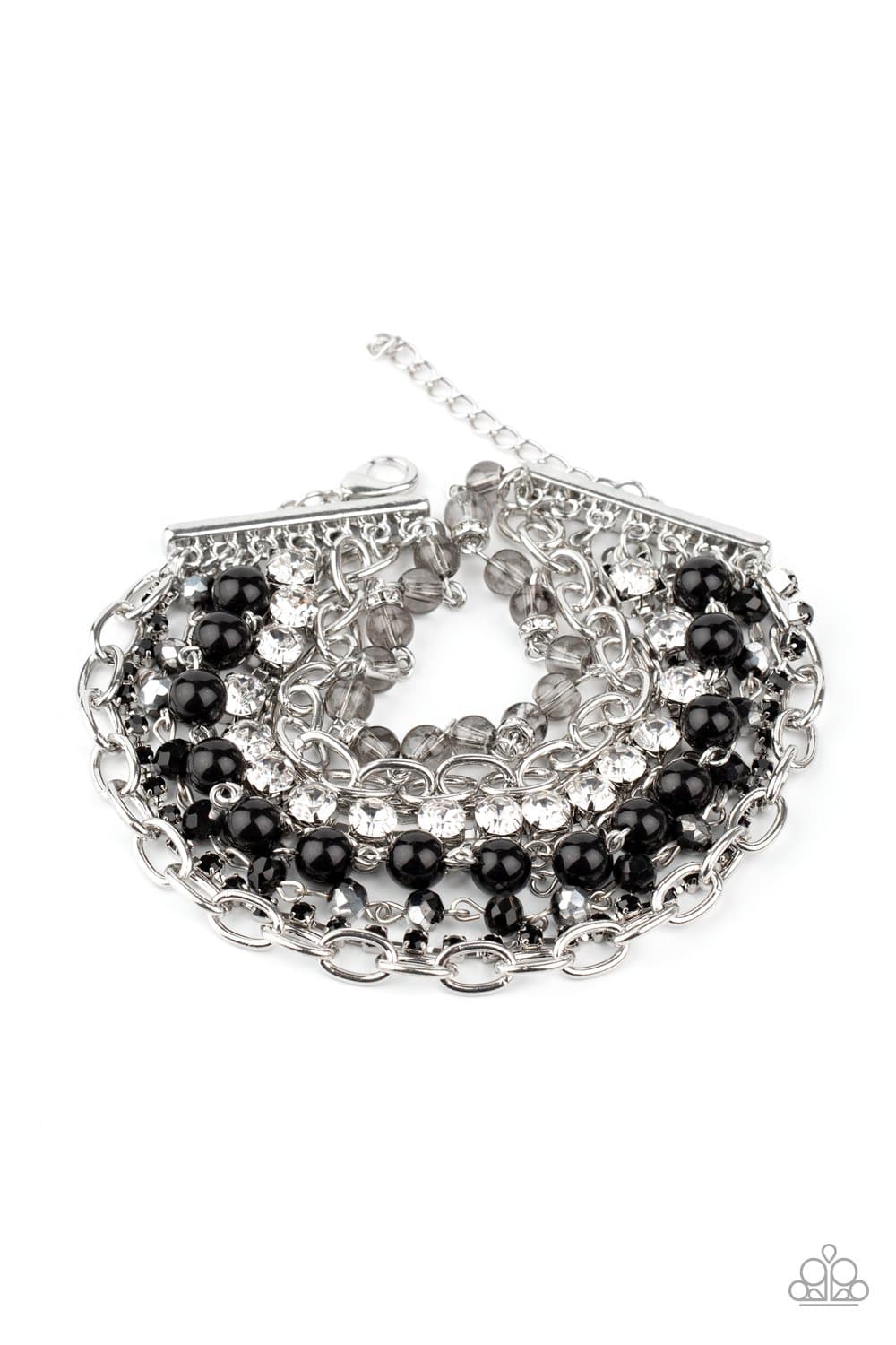 Heiress Hustle - Black Rhinestone Chains Bracelet - Paparazzi Accessories - GlaMarous Titi Jewels