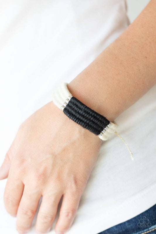Hot Cross BUNGEE - Black Twine-Like Bracelet - Paparazzi Accessories - GlaMarous Titi Jewels