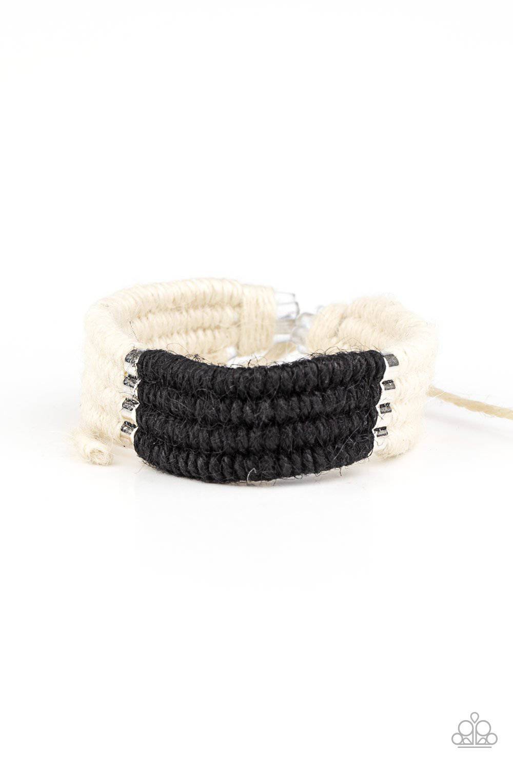 Hot Cross BUNGEE - Black Twine-Like Bracelet - Paparazzi Accessories - GlaMarous Titi Jewels