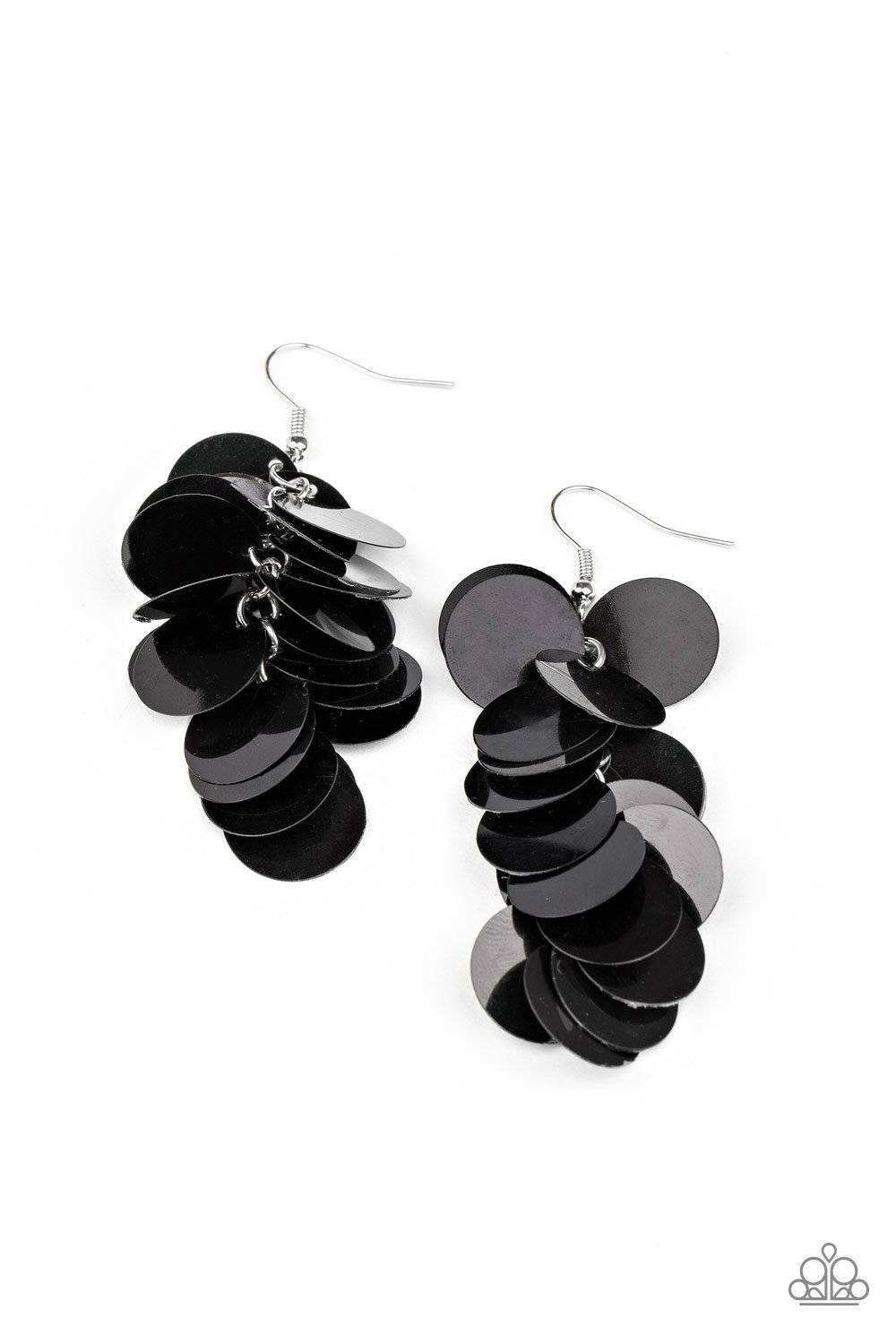 Now You SEQUIN It - Black Sequin Earrings - Paparazzi Accessories - GlaMarous Titi Jewels