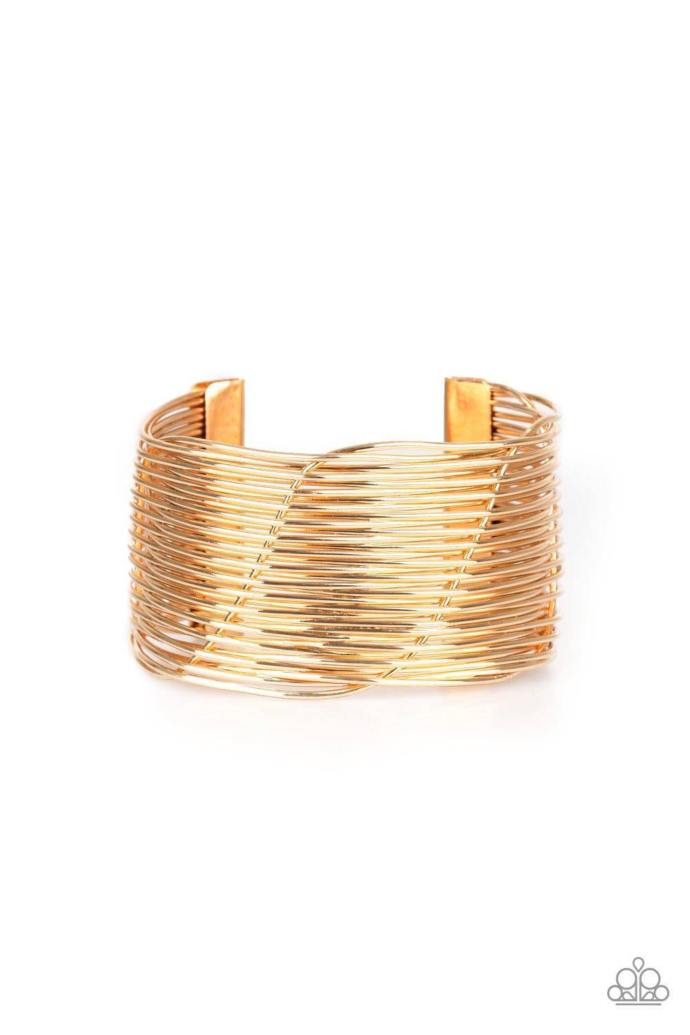 Retro Revamp - Gold Wire Cuff Bracelet - Paparazzi Accessories - GlaMarous Titi Jewels