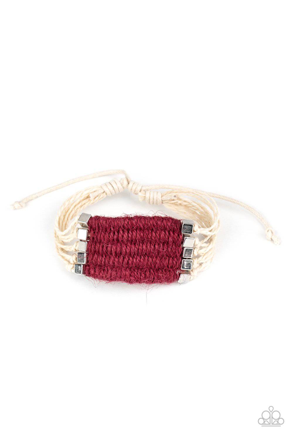 Beachology - Red Twine-like Bracelet - Paparazzi Accessories - GlaMarous Titi Jewels