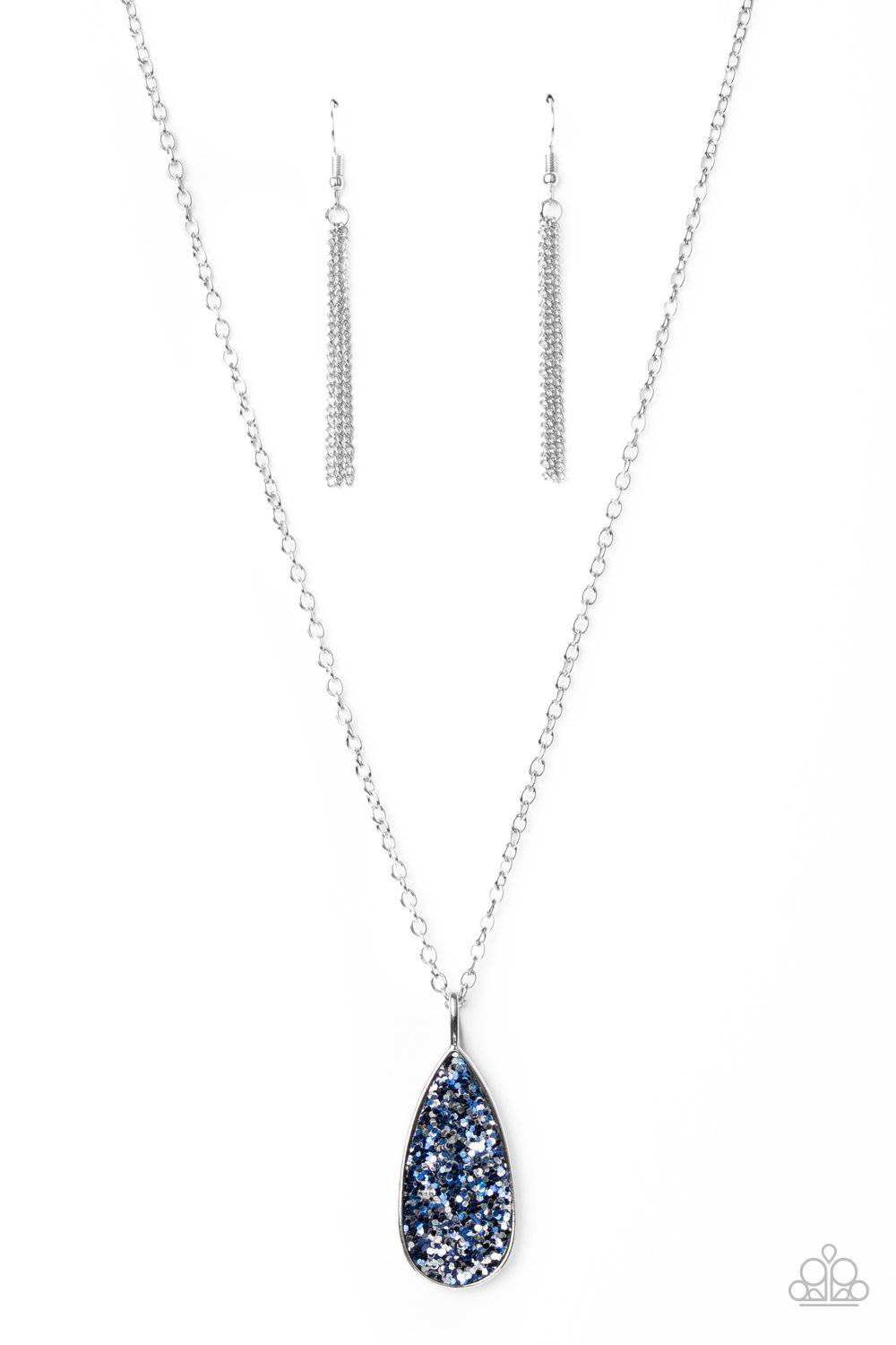 Daily Dose of Sparkle - Blue Sequins Necklace - Paparazzi Accessories - GlaMarous Titi Jewels