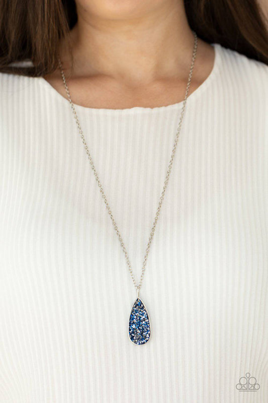 Daily Dose of Sparkle - Blue Sequins Necklace - Paparazzi Accessories - GlaMarous Titi Jewels