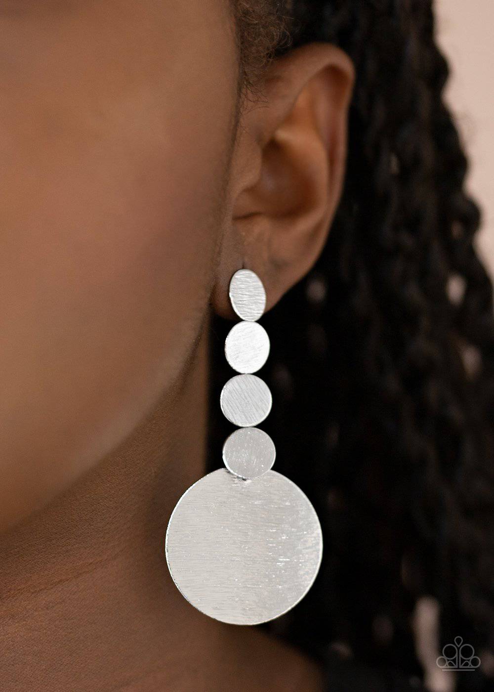 Idolized Illumination - Silver Discs Earrings - Paparazzi Accessories - GlaMarous Titi Jewels