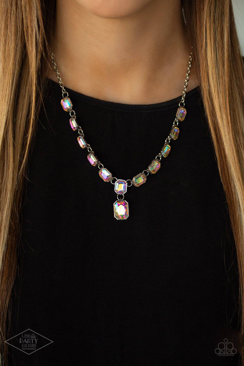 The Right To Remain Sparkly - Multi Oil Spill Necklace - Paparazzi Accessories - GlaMarous Titi Jewels