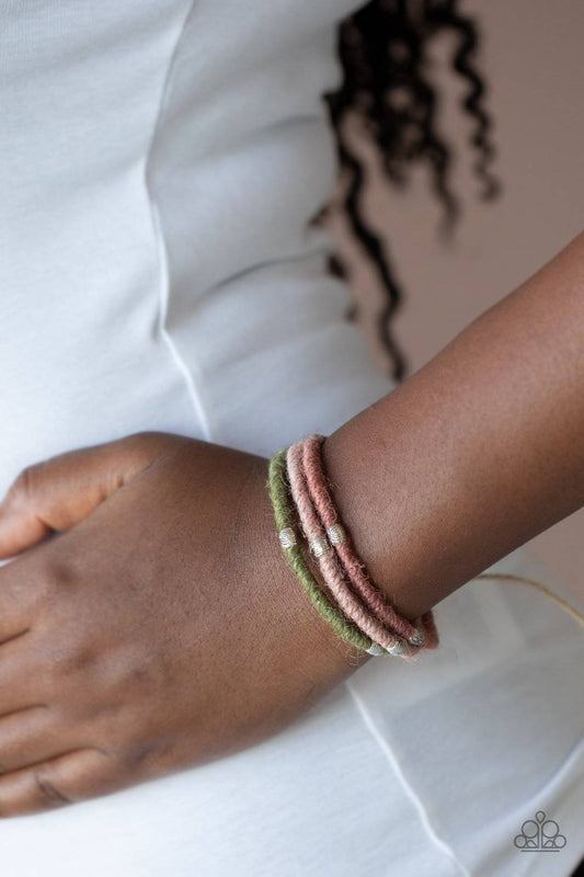 Beach Boundaries - Pink Multi Cording Sliding Knot Bracelet - Paparazzi - GlaMarous Titi Jewels