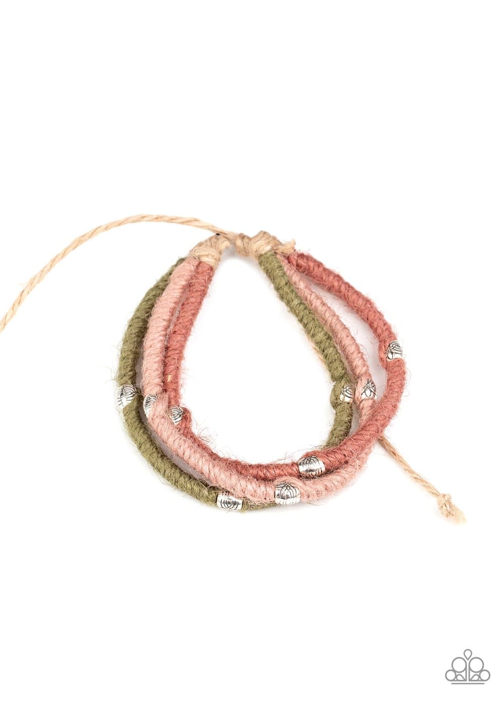Beach Boundaries - Pink Multi Cording Sliding Knot Bracelet - Paparazzi - GlaMarous Titi Jewels