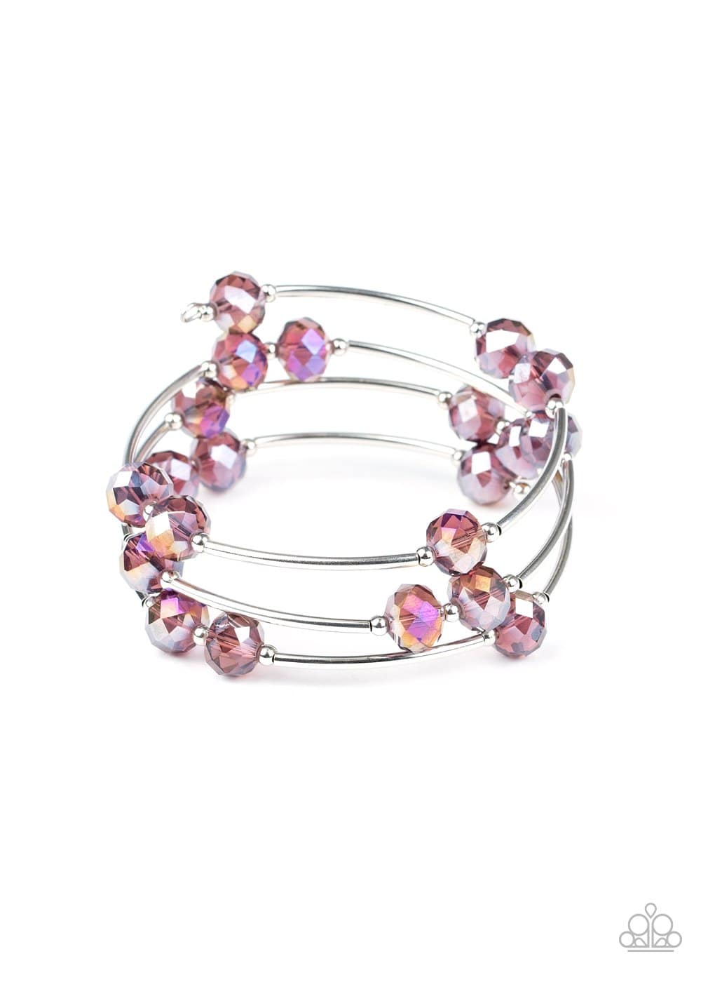 Dreamy Demure - Purple Crystal-Like Beads Coil Bracelet - Paparazzi Accessories - GlaMarous Titi Jewels