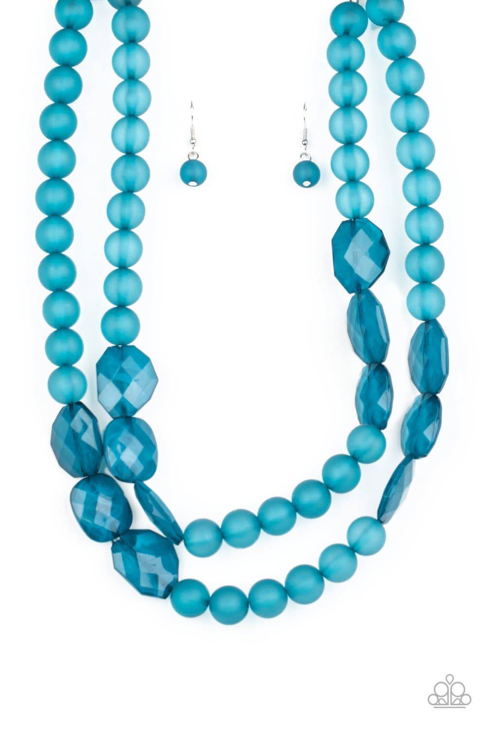 Arctic Art - Blue Mosaic Beads Necklace - Paparazzi Accessories - GlaMarous Titi Jewels