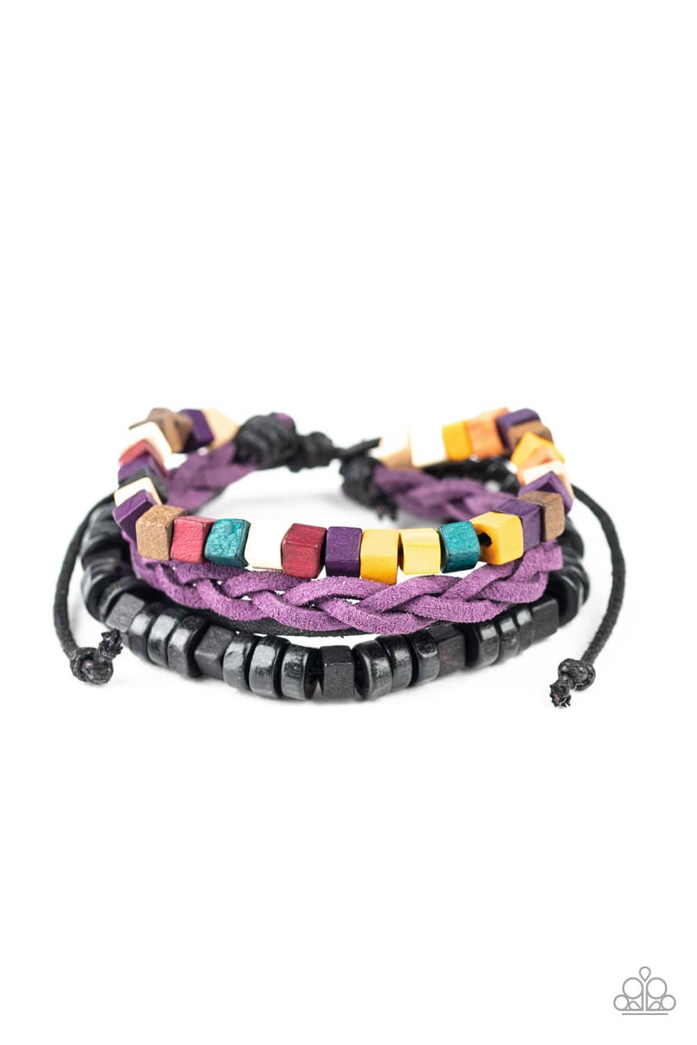 Technicolor Timberland - Multi Wooden Bead Bracelet - Paparazzi Accessories - GlaMarous Titi Jewels